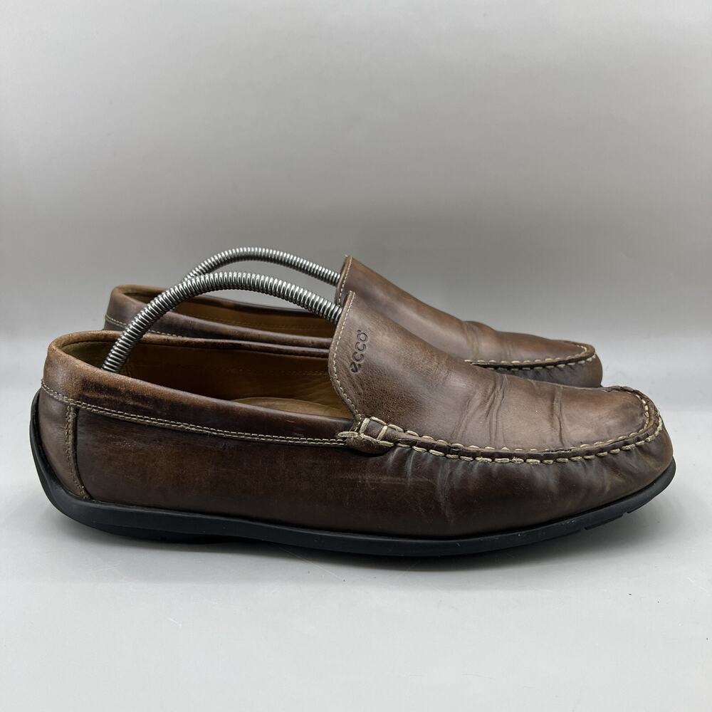 Ecco Classic Moc 2.0 Driving Loafers Men's Size 10 US, 44 EU Brown Leather Shoes